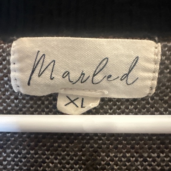 Marled Brown Plaid Cropped Cardigan Sweater XL Academia Preppy Cozy - Picture 4 of 6